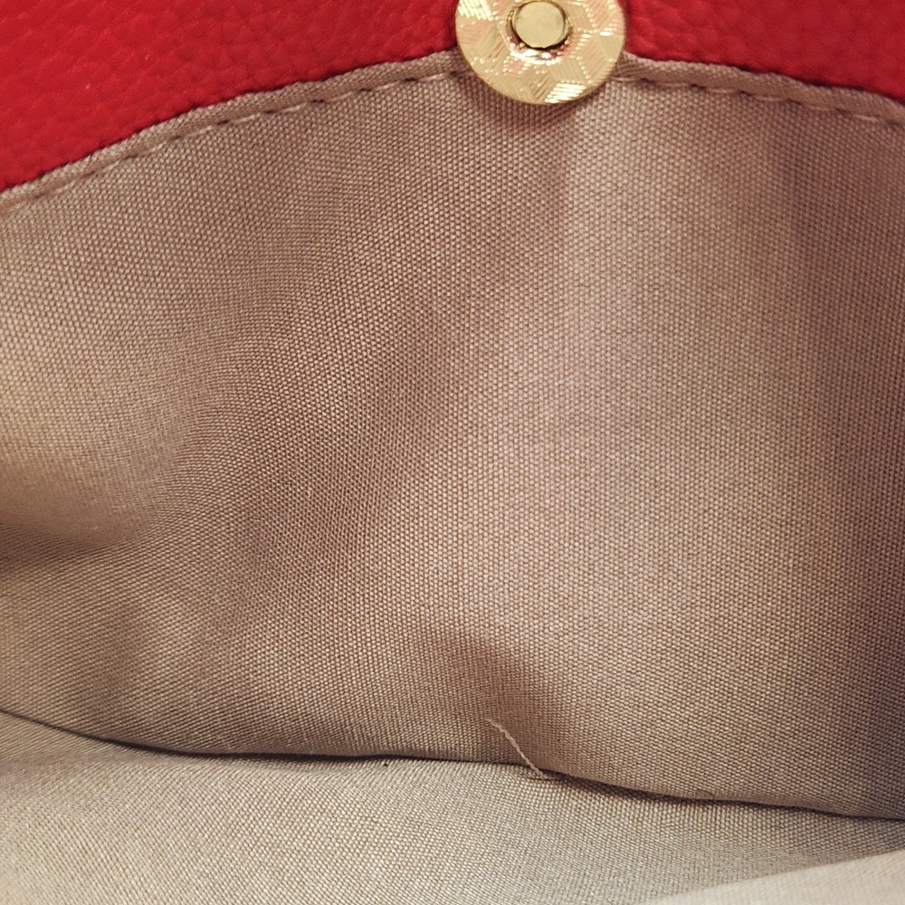 Nanette Lepore Small Red Crescent Hobo Shoulder Bag‎ Faux Leather Purse - Picture 6 of 12